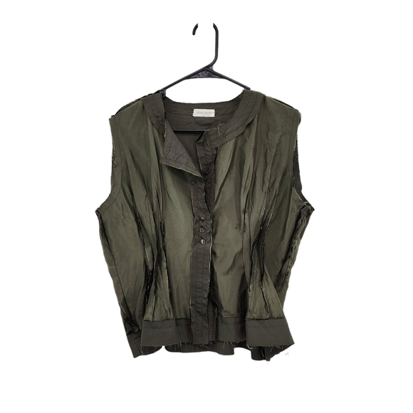 Krista Larson Women's Raw Edges Buttoned Vest - OS - Picture 1 of 7